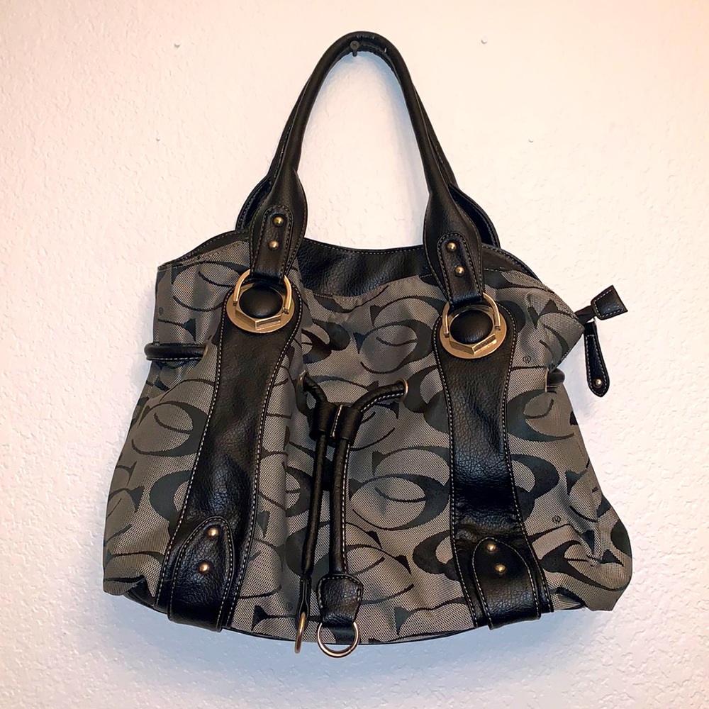 Large Gray and Black Handbag